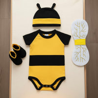 4 Pieces Newborn Bee Outfit with Wings Photo Prop Infant Bee Romper Set