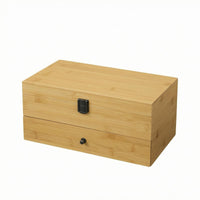 Two-Tier Jewelry Box Divided Compartments Storage Item Hinged Lid