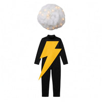 Electric-Bolt Costume Fuzzy Cloud Cap Costume Long-Sleeve for Children