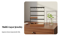 Jewelry Display Stand Sturdy 4-Tier Jewelry Rack Earring and Necklace Holder Saves Space Individual Accessory Storage