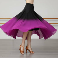 Gradient Color Swing Skirt Breathable Long Modern Dance Skirt Elastic Waist for Dancers, Artists