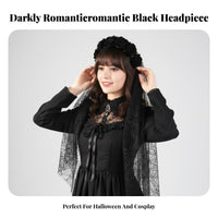 blossom mesh covering headpieceband dark & design headpiecedress Lightweight for Cosplay occasions, Women