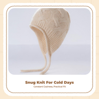 Kids Adjustable Knit Hat, Warm Foldable Earflap