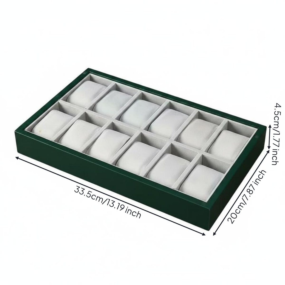 3 Pieces Olive Watch Organizer Tray Scuff Resistant Watch Display Tray
