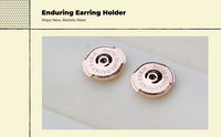 Earring Backs, 18K Gold Disc Fastener Stoppers, stable Silver Post Earring Lock, Non-Irritating, Replacement, Jewelry Making