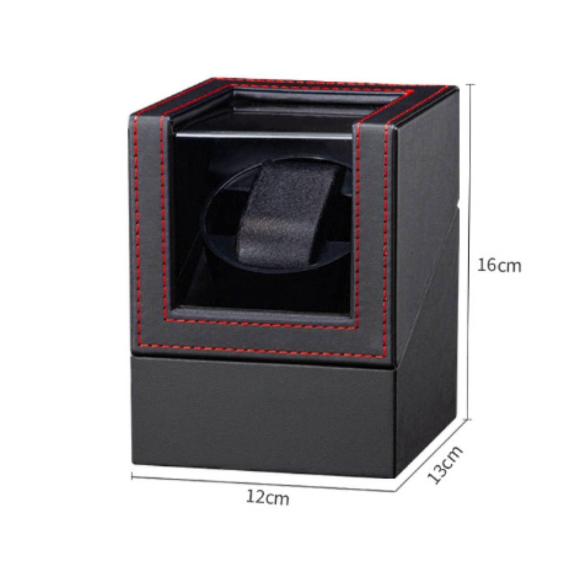 Automatic Watch Winder Red Stitching Single Watch Winder Transparent Window