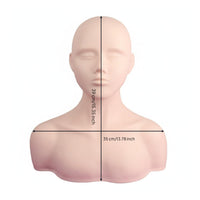 Realistic Skin Feel Acupressure Point Practice Model Soft Material Manikin Head Shoulder Bust Professional Grade for Students, Beauty School