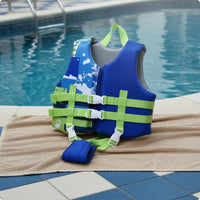 Kids Life Jacket Front Zipper Swim Aid Vest Cute Print for Snorkeling