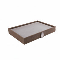 Jewelry Display Box Wood-Grain Jewelry Storage Box Polished Soft Interior