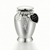 Keepsake Urn with Photo Pendant Personalized Ash Holder Polished for Office Desk