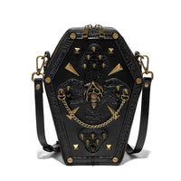 Crossbody Bag with Shoulder Strap Edgy Casket-Shaped Bag Eye-Catching for Goths