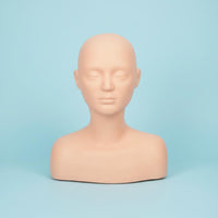 Soft Material Mannequin Head with Shoulders Multi-Function Esthetics Practice Bust Long-Lasting for Students