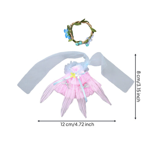 Fairy Doll Dress Ruffled Trim Flower Doll Outfit Heavenly Look for Photo Shoots