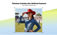 Cowboy Fedora Hat, Wool, Adjustable, Unisex, Outdoor