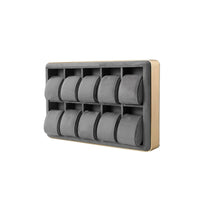 10-Slot Watch Box Wood-Grain 10-Slot Watch Organizer Organized
