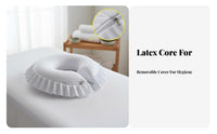 Latex Core U-Shaped Face Pillow Removable and Washable Cover U-Shaped Prone Position Pillow Easy to Clean for Beauticians, Estheticians