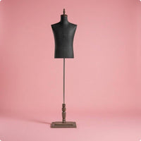 Male Mannequin Torso Textile-Covered Male Torso Mannequin Wooden Base