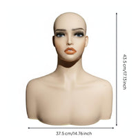 Hairpiece Display Head PVC Mannequin Head Bust Shoulder Design for Beauty Salon
