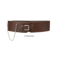 Wide Waist Belt Easy to Match Wide Elastic Belt Adjustable Buckle for Women
