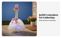 Seasonal Decor Goose Statue Dress Set Festive Design Goose Statue Clothes Set Easy To Install for Garden, Front Door, Patio