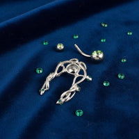 Snake Belly Button Hoop Dangling Design Curved Navel Barbell for Women