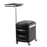 Manicure Trolley Stool Mobile Pedicure Cart with Seat Padded for Beauticians