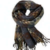 Plaid Scarf, Thickened Long Tassel, Autumn Winter Neck Warmer, Unisex, Soft Polyester, Gift Option
