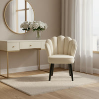 Petal Back Vanity Chair Includes Pillow Velvet Makeup Chair Space Saving