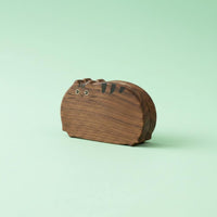 Cat Shaped Jewelry Box Portable Wooden Cat Trinket Box Closure Personal Organizer for Women, Girls, Travel