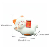 Cute Creature Design Fortunate Cat Figurine Compact Size Fortunate Cat Ornament Exquisite Craftsmanship for Business Owners, Drivers