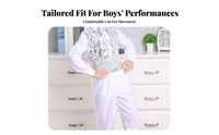 Children's Choir Sparkle Performance Costume, Boys Dance Stage Outfit, Vibrant Colors, Necktie Included
