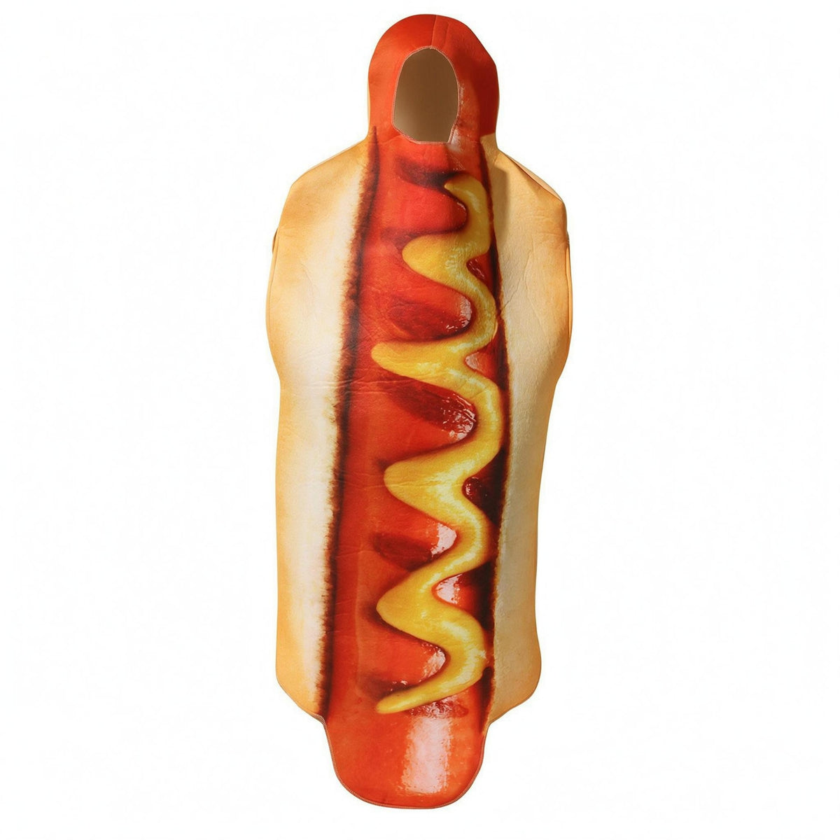 Printed Hot Dog Outfit Polyester Hooded Hot Dog Costume Lightweight Frankfurter Costume
