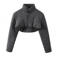 Shoulder Warmer Dark Gray Cropped Upper Garment Stand Cold Weather Clothing
