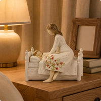 Floral Dress Figurine Distressed Freestanding Sculpture Antique Look