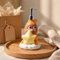 Tabletop Soap Dispenser Natural Resin Bathroom Accessory Glossy Metallic Finish