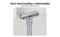 Zinc Alloy Body Adjustable Safety Razor Rust-Proof Double Side Safety Razor Easy to Clean Manual Shaver Long-Lasting for Eco-Conscious Consumers, Adults, Women, Travel, Bathroom, Home