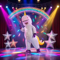 Inflatable animal Costume Rainbow Mane Party Outfit Glove and Shoe Covers for Adults