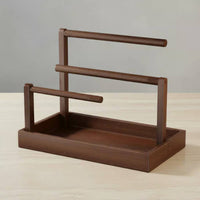 3 Tier Jewelry Stand Space Saving Necklace Rack with Tray Solid Wood Watch Display Rack for Desktop, Dresser