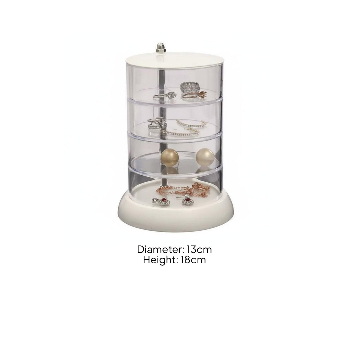 3-Layer Rotating Organizer Dust-Proof Rotating Jewelry Organizer for Dresser Top