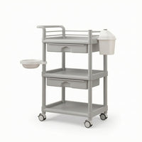 3-Tier Utility Cart Compact Three Tier Rolling Cart Smooth for Beauticians