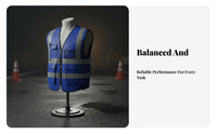 Reflective Safety Vest Breathable Material Construction Worker Vest Lightweight Long-Lasting for Street Workers