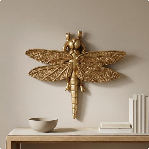 Dragonfly Wall Hanging Textured Wing Panels Resin Dragonfly Sculpted Head
