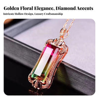 Watermelon Tourmaline Neckpiece Elegant Design Watermelon Tourmaline Necklace