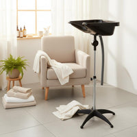 Portable Shampoo Bowl with Stand Stable Star Base Bedside Shampoo Basin Easy Assembly Home Support for Women