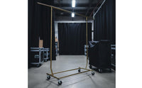 With Wheels Heavy Duty Clothes Rack Foldable Double Rod Clothing Rack Household Storage for Bedroom