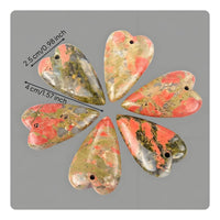 Heart Shaped Stone Charm DIY Friendly Craft Components Polished Finish