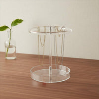Acrylic Jewelry Organizer Sturdy Structure Double Layer Necklace Holder
