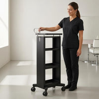 Salon Trolley Metal Rolling Cart Open Shelving for Stylists