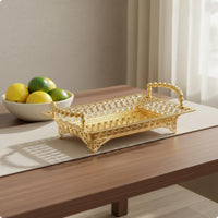 Gold Metal Tray Nordic Aesthetic Decorative Candy Tray Sculpted Edges