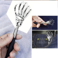 Extendable Skeleton Hand Back Scratcher Stainless Steel Skeleton Hand Back Scratcher Comfort Grip Handle for Elderly